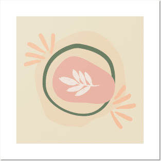 Paint flower beige pink cute abstract boho Posters and Art